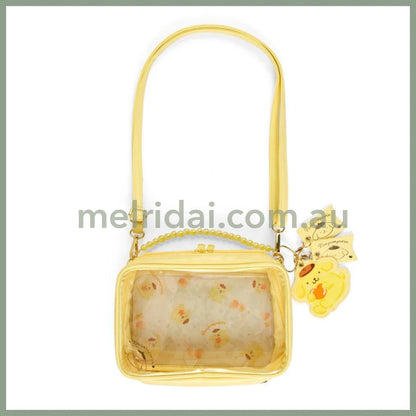 Sanrio | Half-Clear Shoulder Bag 22×7.5×14Cm 日本三丽鸥 透明单肩包/斜挎包/痛包 珍珠手提链 布丁狗Pom Pom Purin