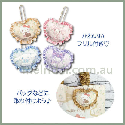 Sanrio | Heart Mascot Plush Keychain Ｈ8.5×Ｗ10×Ｄ3Cm 日本三丽鸥 花边爱心挂件/包挂/钥匙链