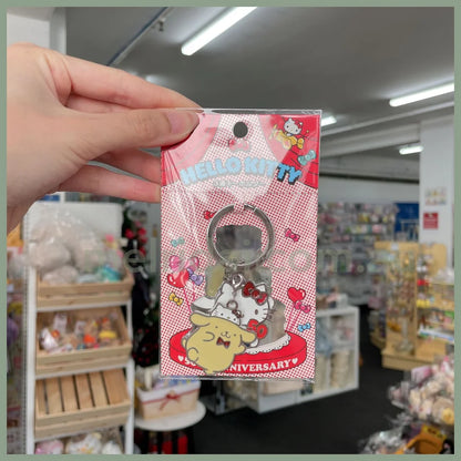 Sanrio | Hello Kitty 50Th Anniversary And Friends Mental Keychain (Hello Kitty & Cinnamoroll Pom