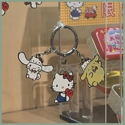 Sanrio | Hello Kitty 50Th Anniversary And Friends Mental Keychain (Hello Kitty & Cinnamoroll Pom