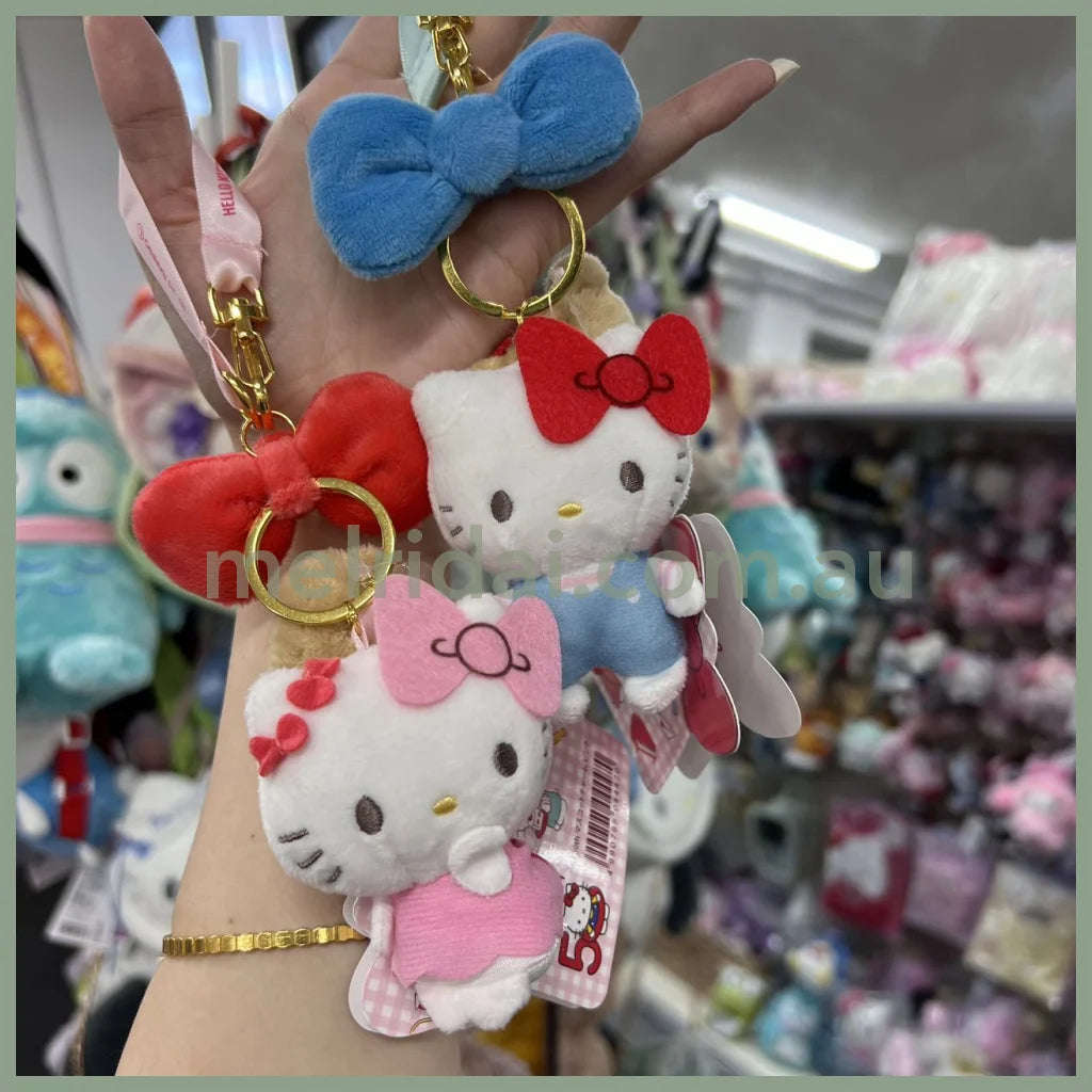 Sanrio | Hello Kitty 50Th Anniversary Mascot Holder 13Cm 日本三丽鸥 凯蒂猫50周年限定 蝴蝶结丝带挂件/玩偶包挂/钥匙链