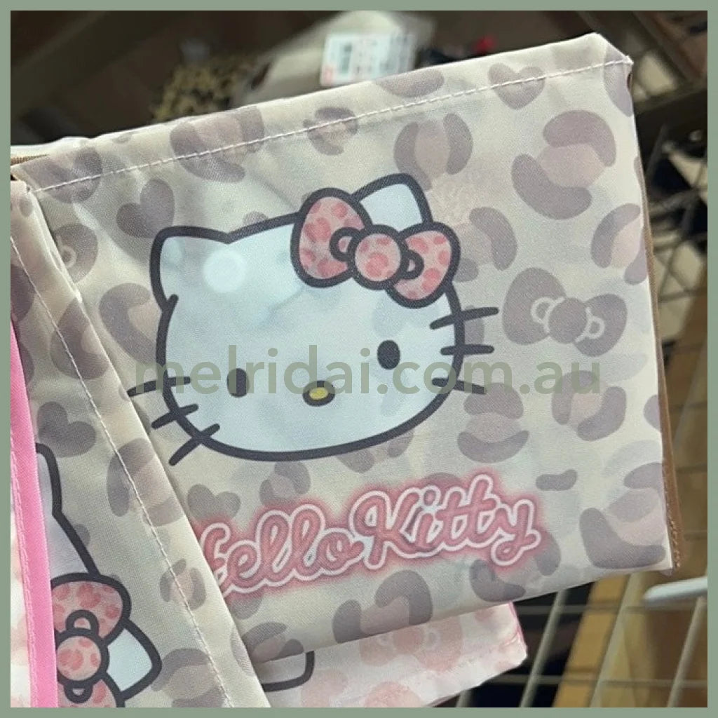 Sanrio | Hello Kitty Foldable Eco-Bag 41Cm*53Cm 日本三丽鸥 凯蒂猫 可折叠环保袋/购物袋（豹纹棕）