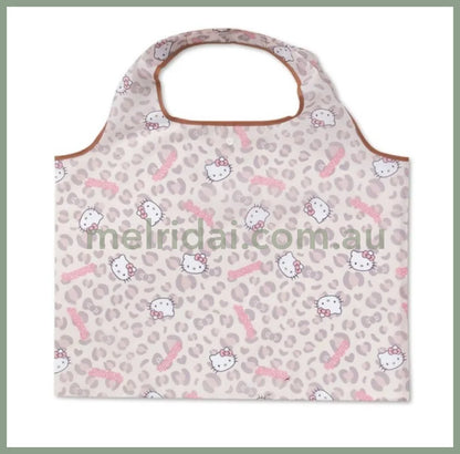 Sanrio | Hello Kitty Foldable Eco-Bag 41Cm*53Cm 日本三丽鸥 凯蒂猫 可折叠环保袋/购物袋（豹纹棕）