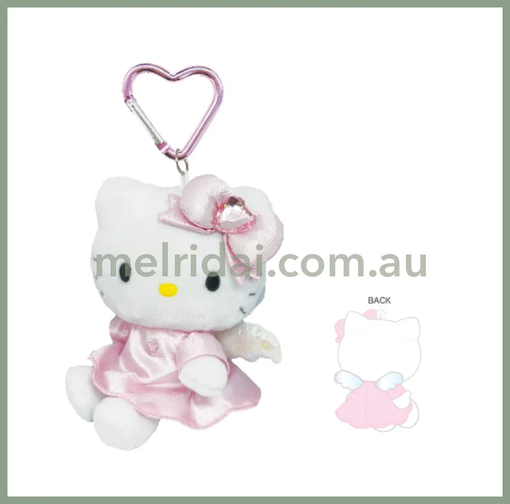 Sanrio | Hello Kitty Mascot Holder Keychain 日本三丽鸥 凯蒂猫玩偶挂件/包挂/钥匙链/爱心扣（爱神天使系列 粉色）