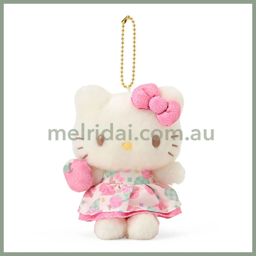 SANRIO | Hello Kitty Mascot Holder Plush Keychain 12.7 x 12.4 x 6.3cm (Nagomi Pastel)