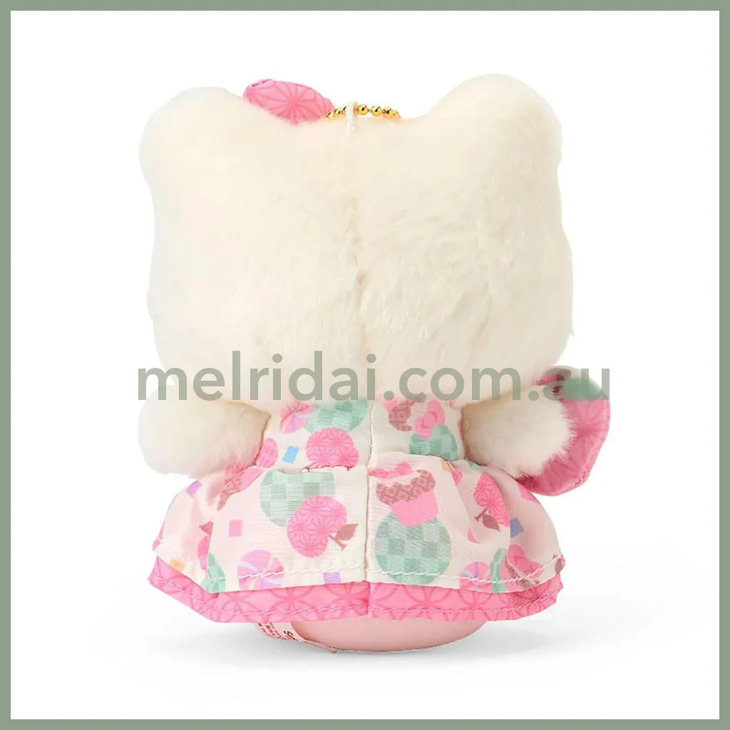 SANRIO | Hello Kitty Mascot Holder Plush Keychain 12.7 x 12.4 x 6.3cm (Nagomi Pastel)