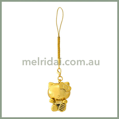 Sanrio | Hello Kitty Netsuke Gold Color Charm W2.8×D2.6×H4.4Cm (Zodiac Fortune 2024 - Snake)