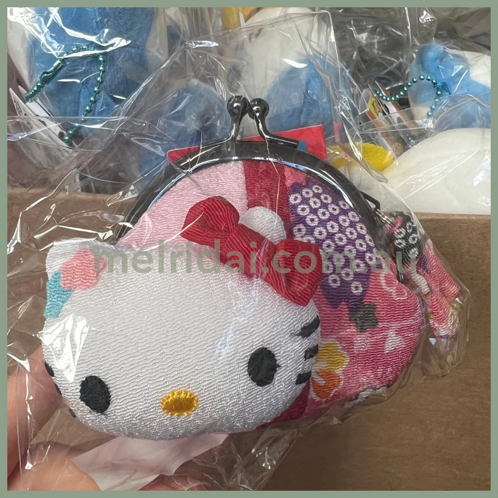 Sanrio | Hello Kitty 日本三丽鸥 凯蒂猫 和风口金包/抽绳束口袋 口金包 粉