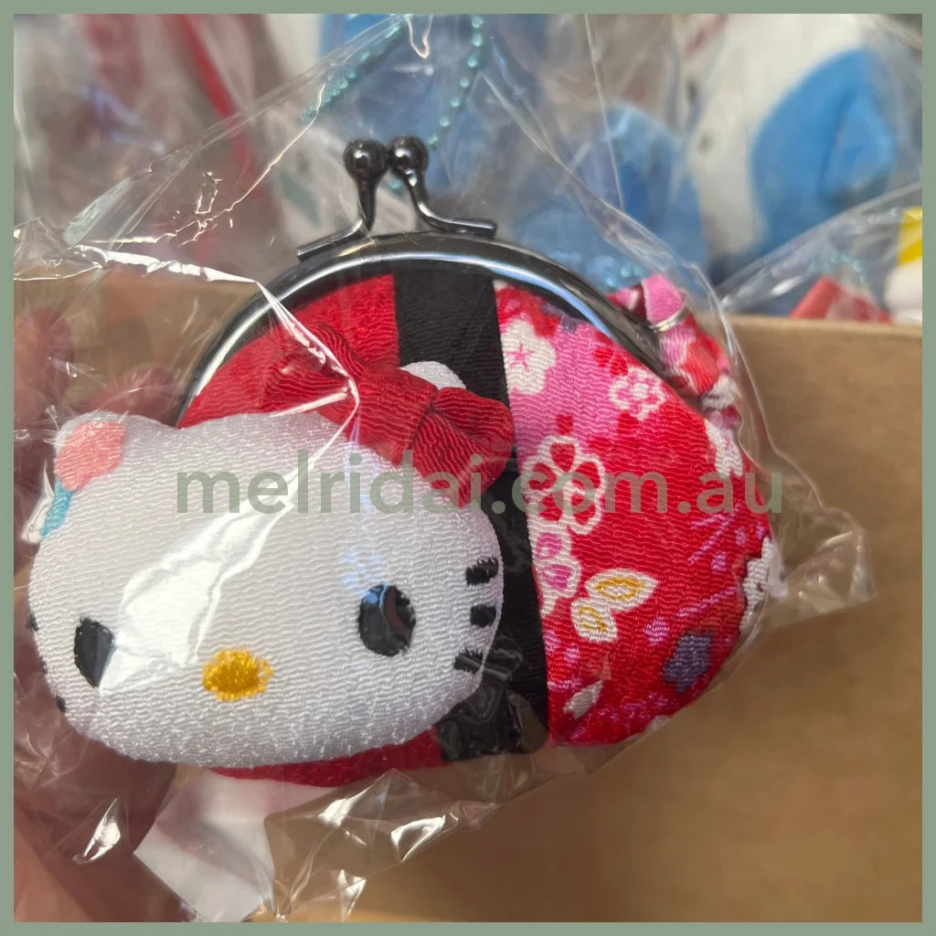 Sanrio | Hello Kitty 日本三丽鸥 凯蒂猫 和风口金包/抽绳束口袋 口金包 红