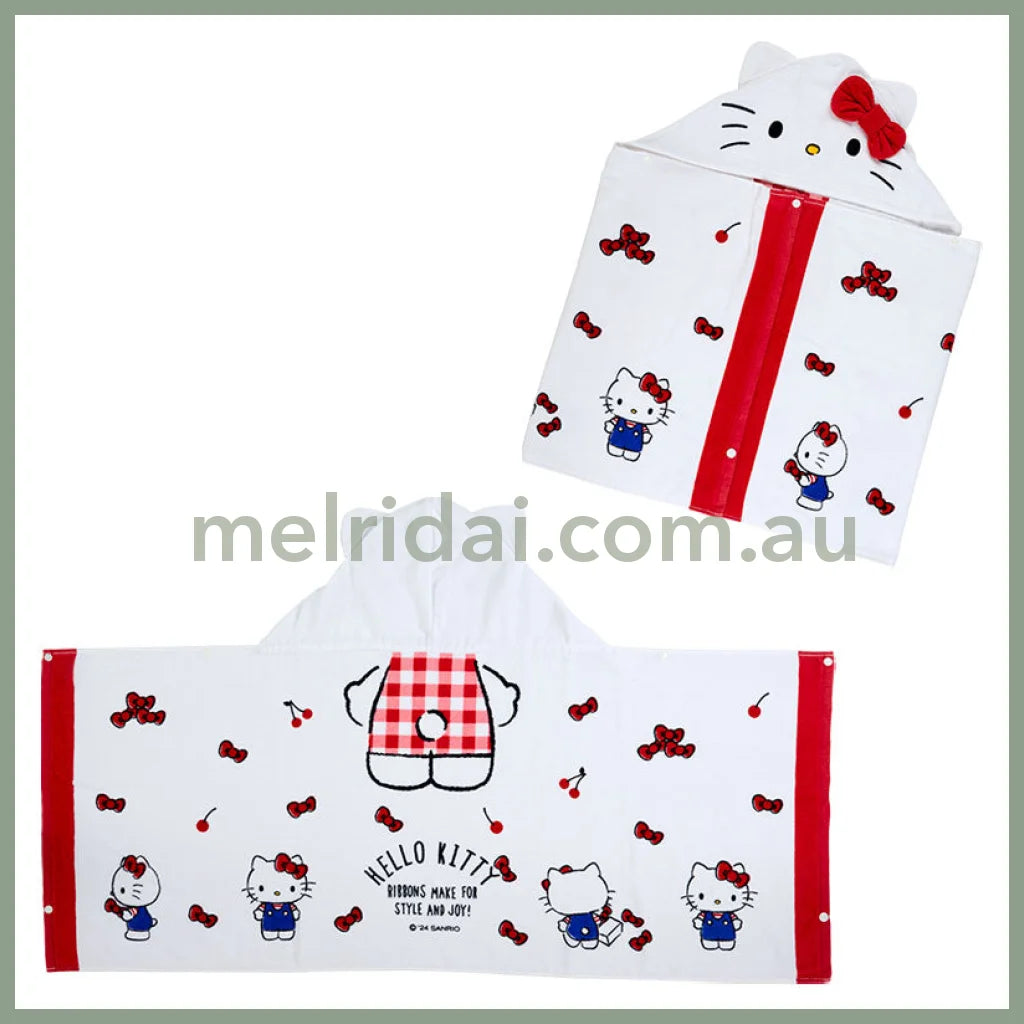 Sanrio | Hooded Towel 120×1×50Cm 日本三丽鸥 儿童连帽纯棉浴巾 速干保暖 凯蒂猫Hello Kitty