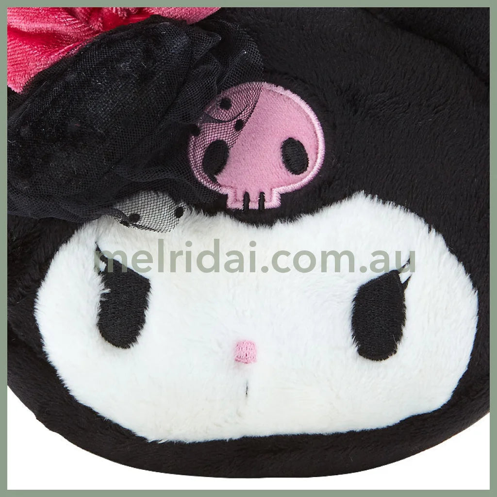 Sanrio | Kuromi & Baku Face Shaped Fur Pouch (Kuromi Delusional Lady) 17×8×16Cm //