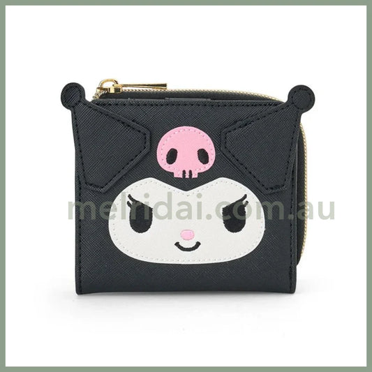 Sanrio | Kuromi Bi-Fold Wallet Face Shape W13.5×D2.5×H9.5Cm