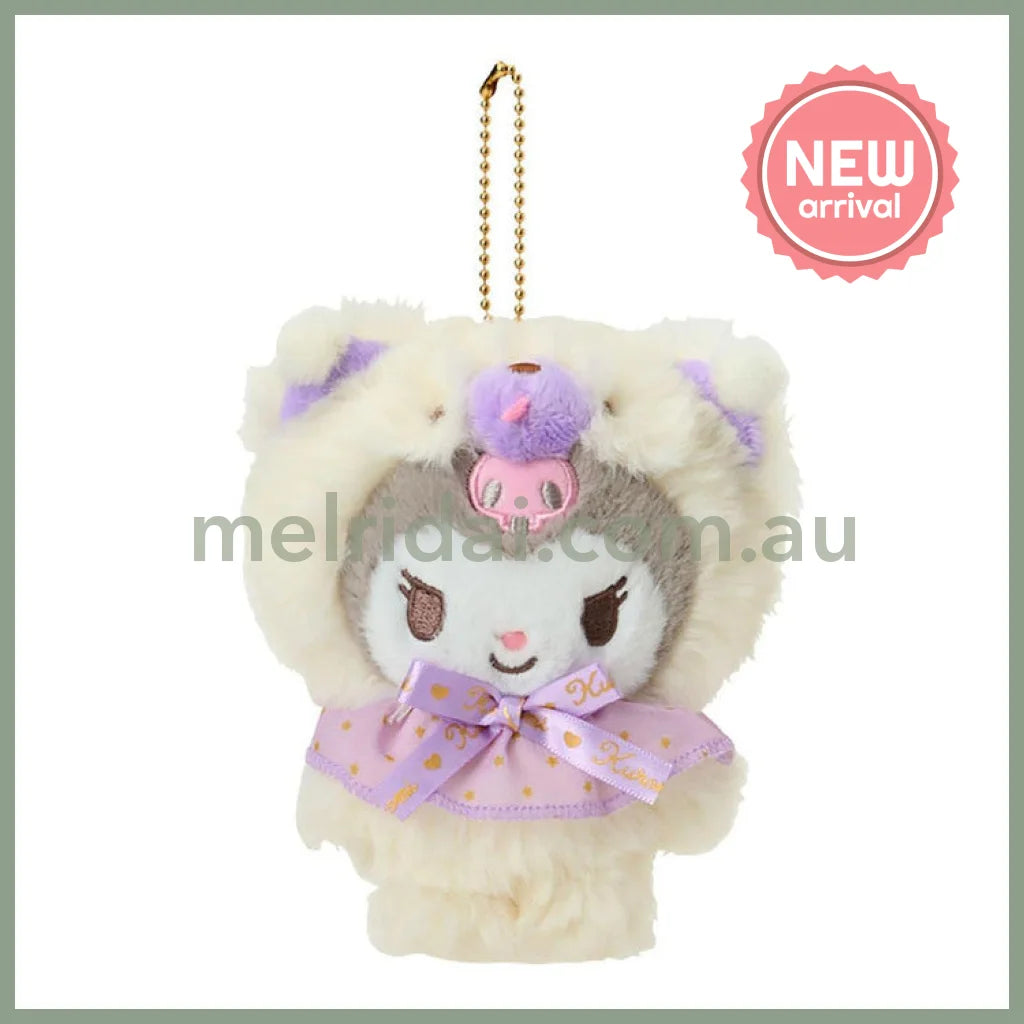 SANRIO | Kuromi Mascot Holder Plush Keychain 13×8×14cm (Fuwamosa Doll)