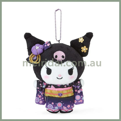 Sanrio | Kuromi Mascot Holder Plush Keychain 18×7×15Cm (Kimono/ Sakura 2024)