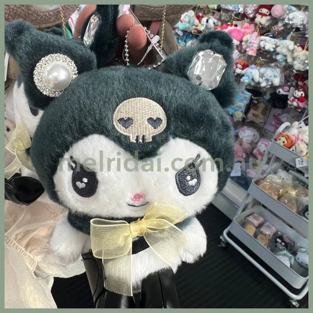 Sanrio | Mascot Holder H13.5×W12.5×D5Cm (Kuromi French Girly) 日本三丽鸥 库洛米毛绒玩偶挂件/包挂/钥匙链（少女系列）