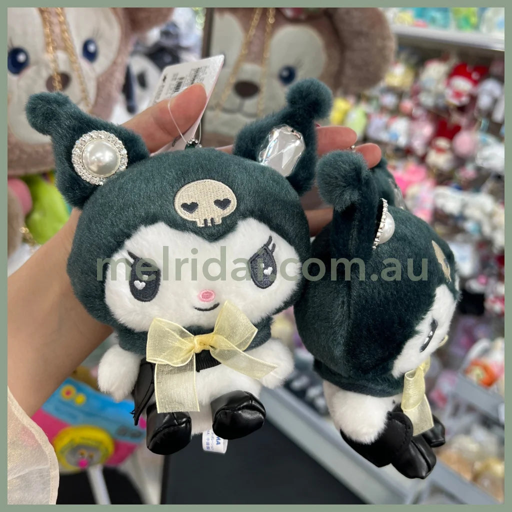 Sanrio | Mascot Holder H13.5×W12.5×D5Cm (Kuromi French Girly) 日本三丽鸥 库洛米毛绒玩偶挂件/包挂/钥匙链（少女系列）