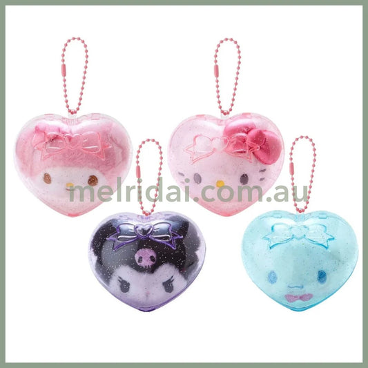 Sanrio | Mascot Holder In Heart Case 8×4.5×7Cm 日本三丽鸥 毛绒大脸爱心挂饰/珠链挂件 爱心壳可拆