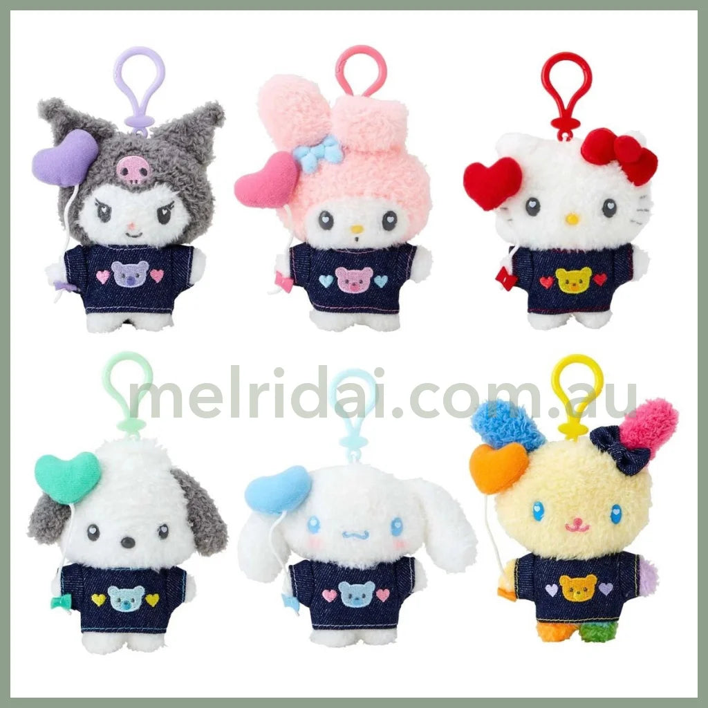 Sanrio | Mascot Holder Plush Keychain 10.5×3.5×11Cm (Denim Patch)