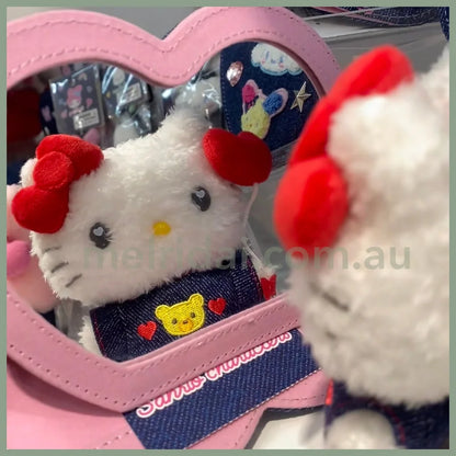 Sanrio | Mascot Holder Plush Keychain 10.5×3.5×11Cm (Denim Patch) 凯蒂猫Hello Kitty