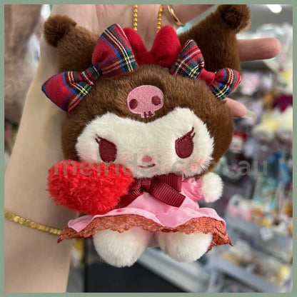 Sanrio | Mascot Holder Plush Keychain Approx.14Cm (Ribbon Love) 日本三丽鸥 毛绒玩偶挂件/包挂/钥匙链（蝴蝶结爱心） 库洛米Kuromi