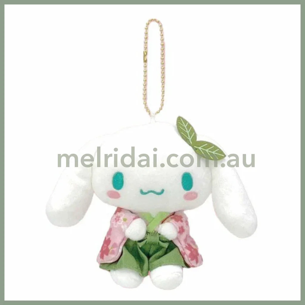 Sanrio | Mascot Holder Plush Keychain Cinnamoroll 150×115×55Mm (Matcha Sakura Kimono)