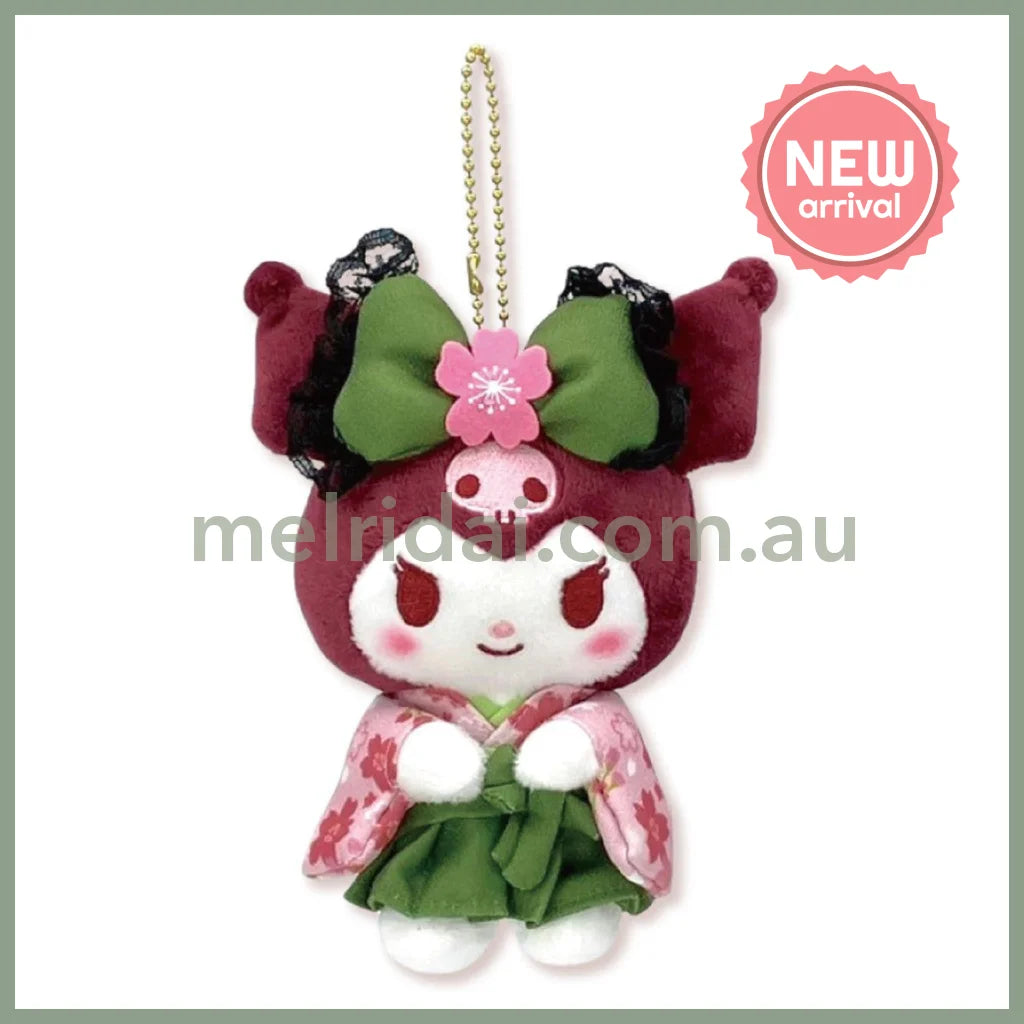 Sanrio | Mascot Holder Plush Keychain Kuromi 90×120×60Mm (Matcha Sakura Kimono)