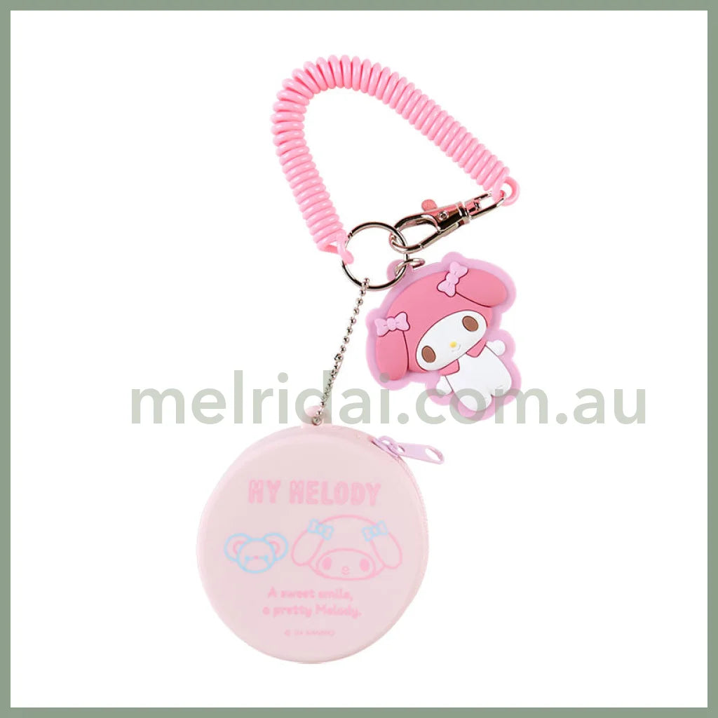 Sanrio | Mini Case Charm Keychain 日本三丽鸥 硅胶圆形零钱包/小药盒 挂件/钥匙链/线圈/珠链/登山扣 可拆卸 美乐蒂My Melody