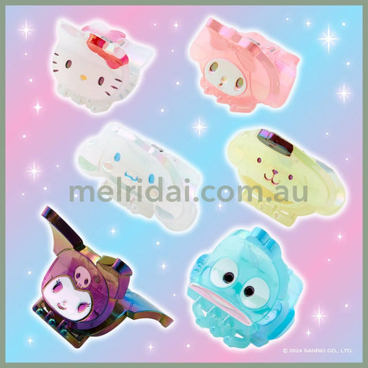 Sanrio | Mini Hair Clip (Set Of 4 Pieces) 日本三丽鸥 大脸极光炫彩发抓/4个入