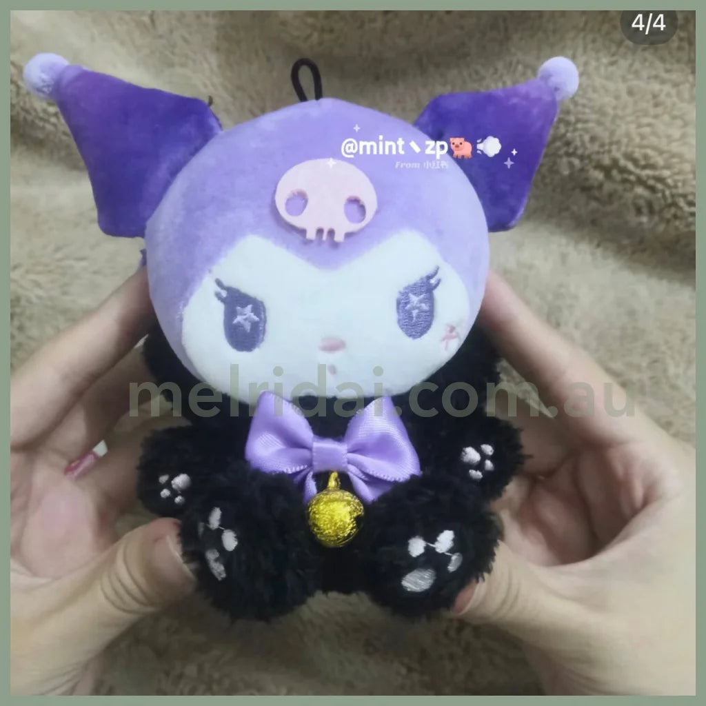 Sanrio | Mofumofu Kuromi Mascot Holder Keychain (Black Cat) Approx.10Cm 日本三丽鸥 库洛米