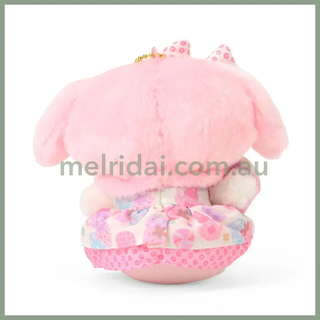 SANRIO | My Melody Mascot Holder Plush Keychain 12.7 x 12.4 x 6.3cm (Nagomi Pastel)