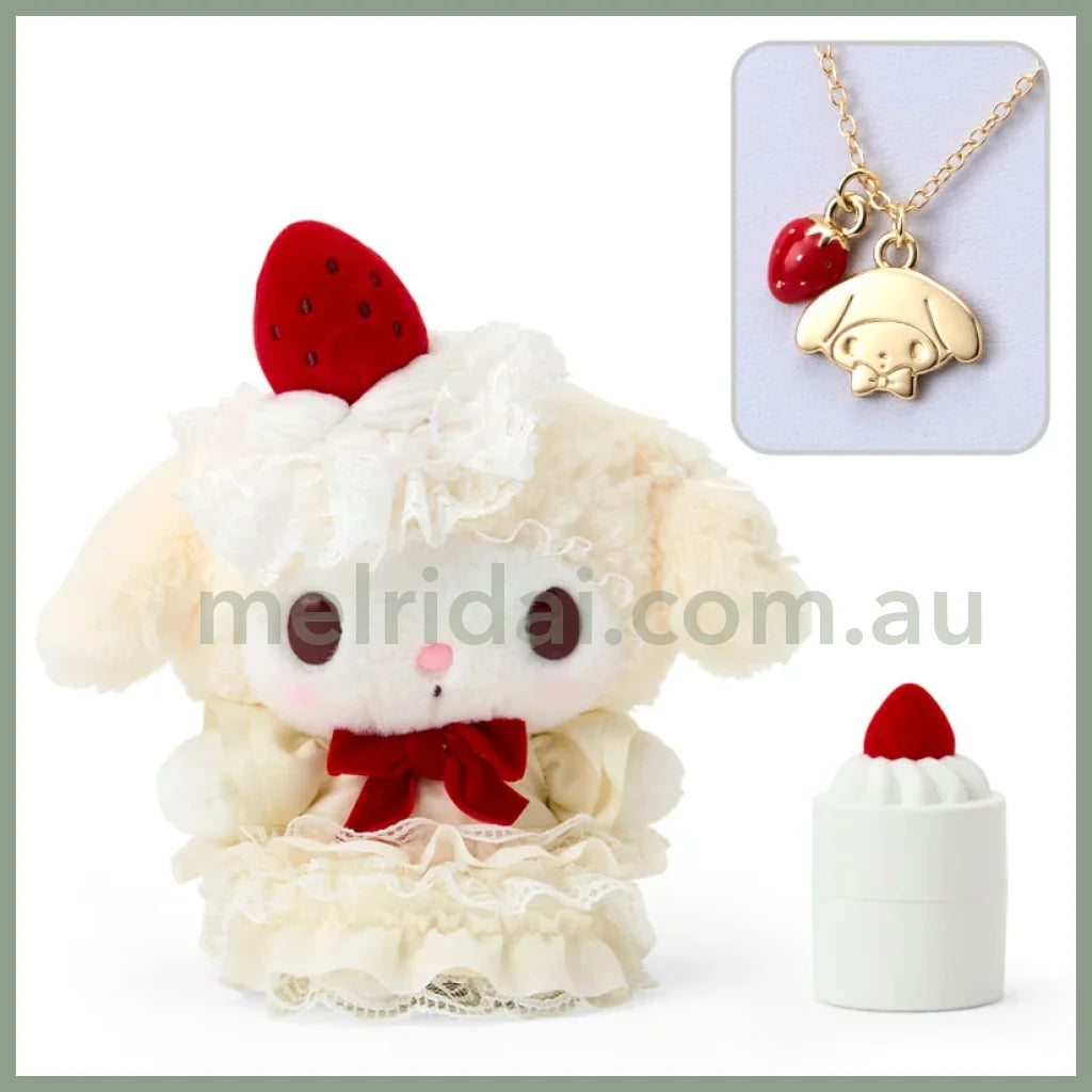 Sanrio | My Melody Plush Toy W22×D10×H17Cm & Necklace 46Cm Gift Set (Shortcake)