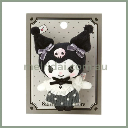 Sanrio | Plush Brooch 6 X 3 9.5 Cm (Tokimeki Sweet Party) 日本三丽鸥 毛绒玩偶胸针/别针（天鹅绒派对） 库洛米Kuromi