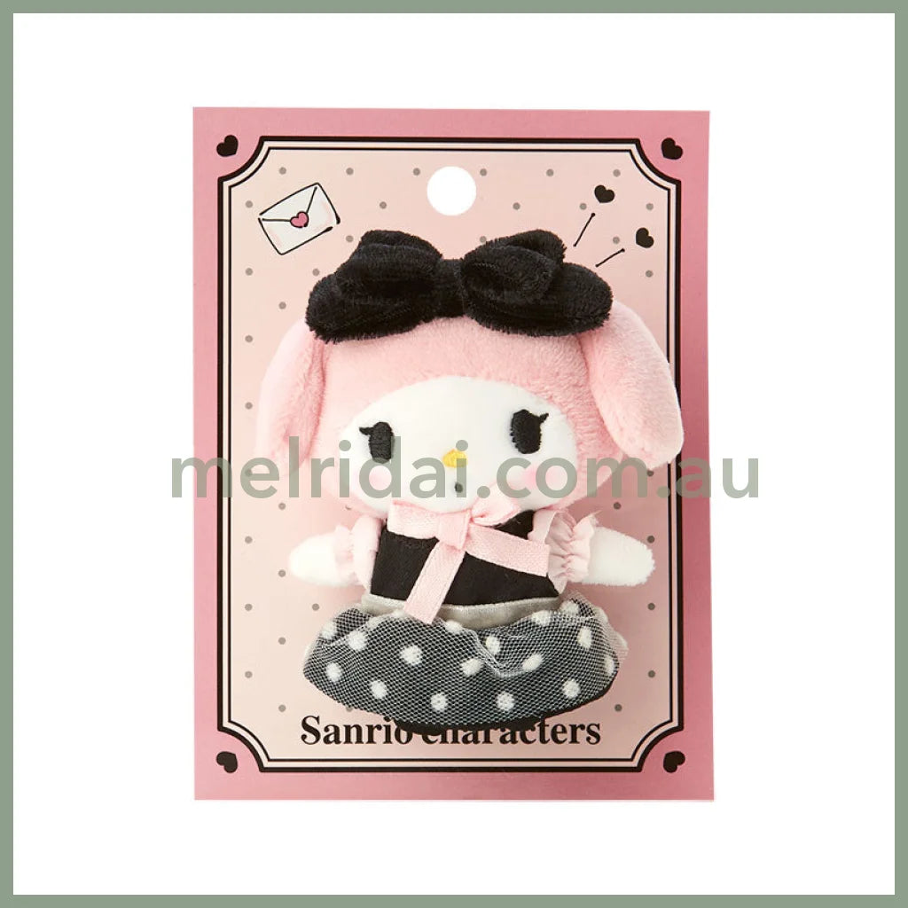 Sanrio | Plush Brooch 6 X 3 9.5 Cm (Tokimeki Sweet Party) 日本三丽鸥 毛绒玩偶胸针/别针（天鹅绒派对） 美乐蒂My Melody