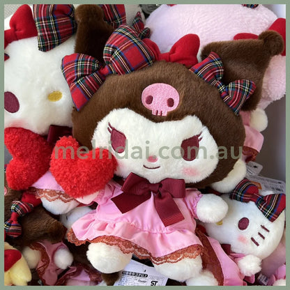 Sanrio | Plush Doll Approx.22Cm (Ribbon Love) 日本三丽鸥 毛绒玩偶公仔（蝴蝶结爱心） 库洛米Kuromi