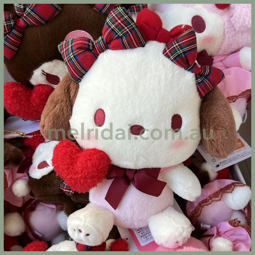 Sanrio | Plush Doll Approx.22Cm (Ribbon Love) 日本三丽鸥 毛绒玩偶公仔（蝴蝶结爱心） 帕恰狗Pochacco