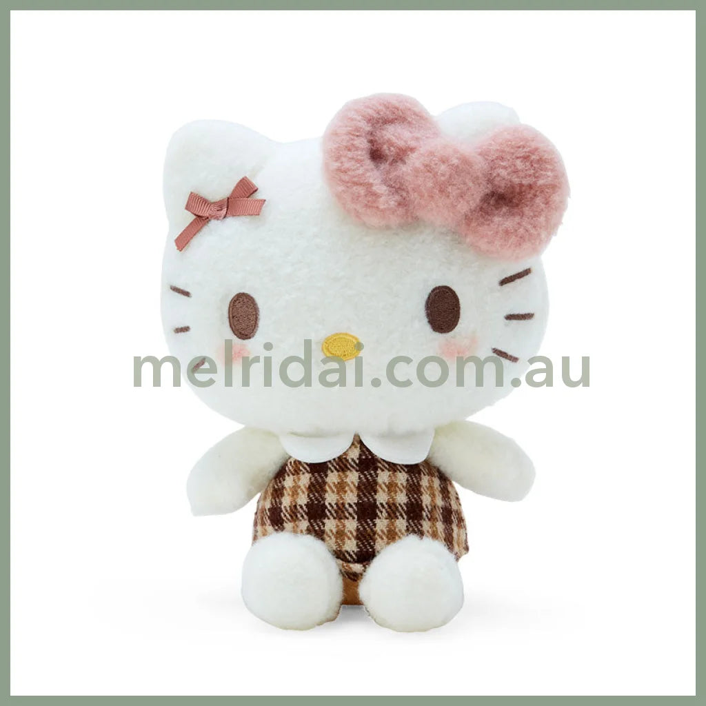 Sanrio | Plush Doll (Fluffy Mocha Check) M Approx.30Cm /M Hello Kitty