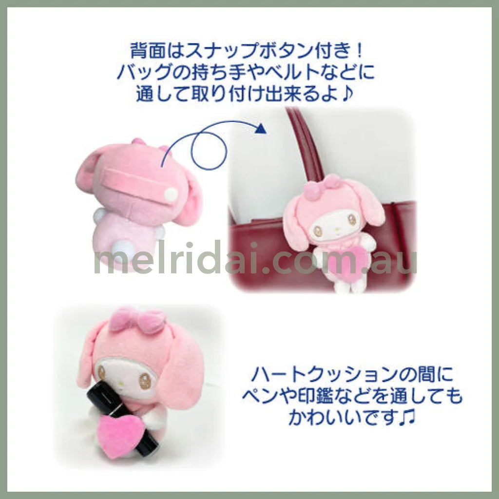 Sanrio | Plush Doll Holder With Heart 9Cm Approx. 日本三丽鸥 毛绒玩偶/背后有扣带 可作包挂装饰/笔架等