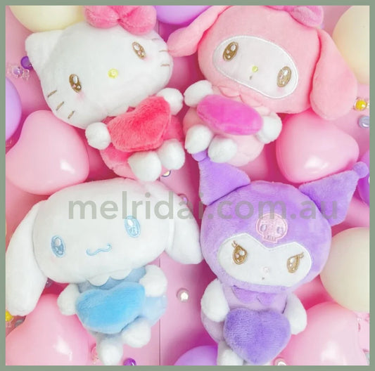 Sanrio | Plush Doll Holder With Heart 9Cm Approx. 日本三丽鸥 毛绒玩偶/背后有扣带 可作包挂装饰/笔架等