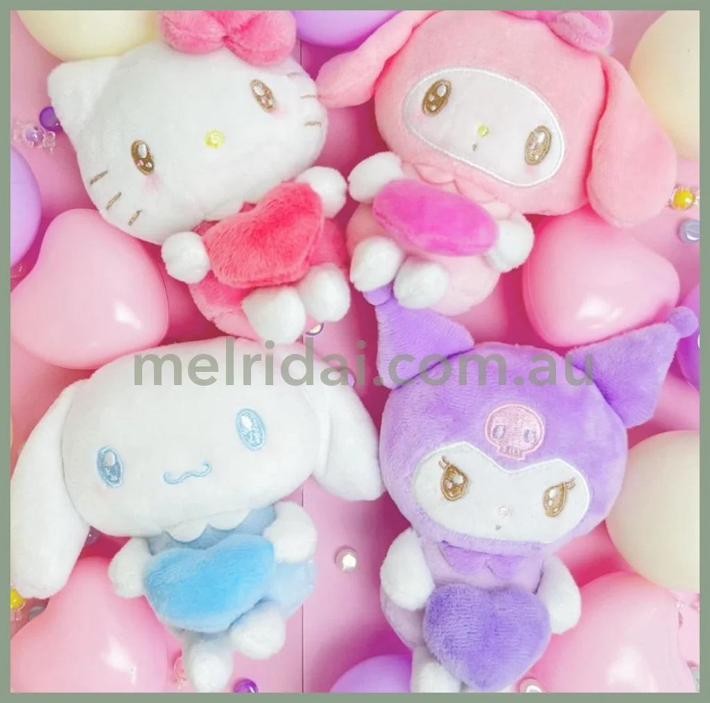 Sanrio | Plush Doll Holder With Heart 9Cm Approx. 日本三丽鸥 毛绒玩偶/背后有扣带 可作包挂装饰/笔架等