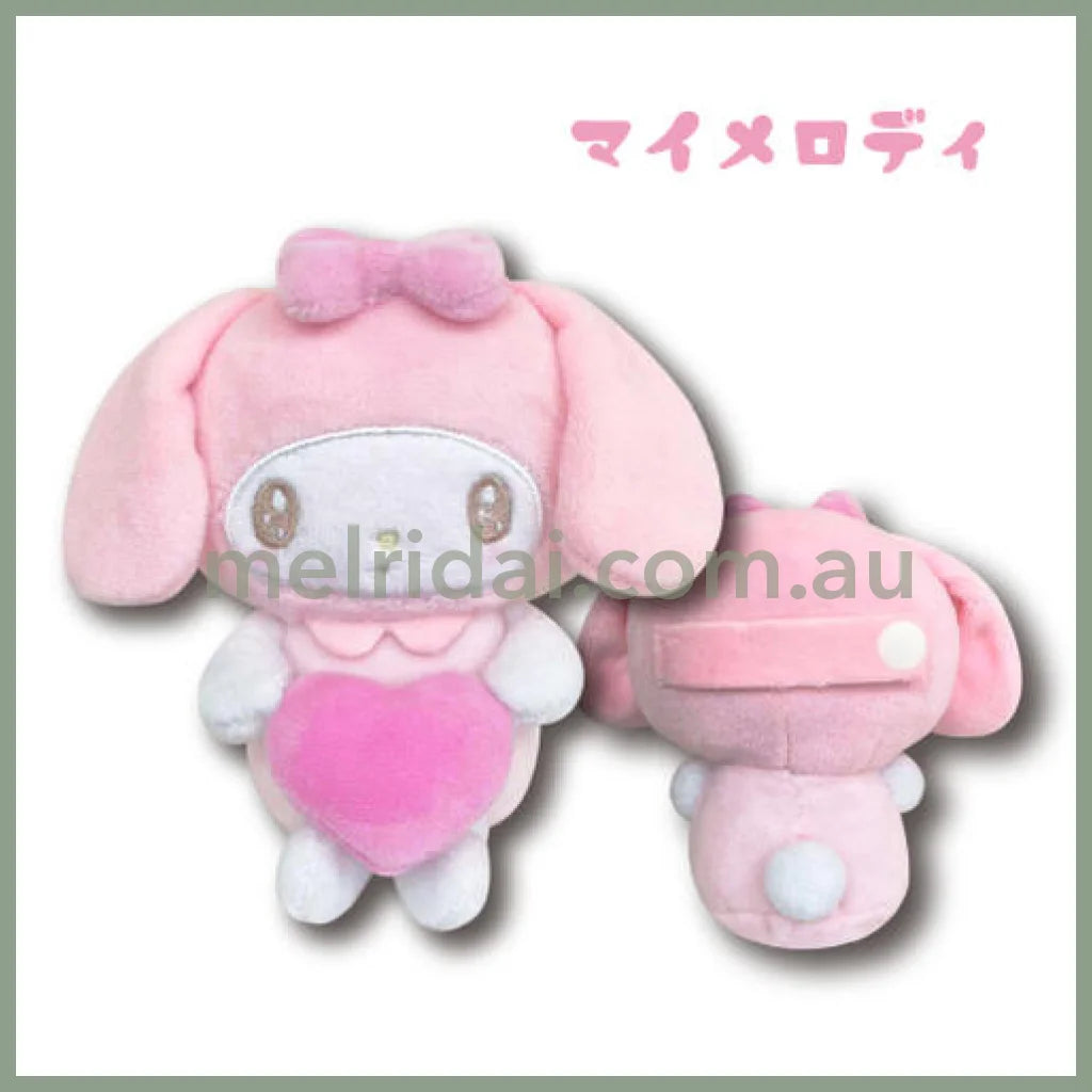 Sanrio | Plush Doll Holder With Heart 9Cm Approx. 日本三丽鸥 毛绒玩偶/背后有扣带 可作包挂装饰/笔架等 美乐蒂My Melody