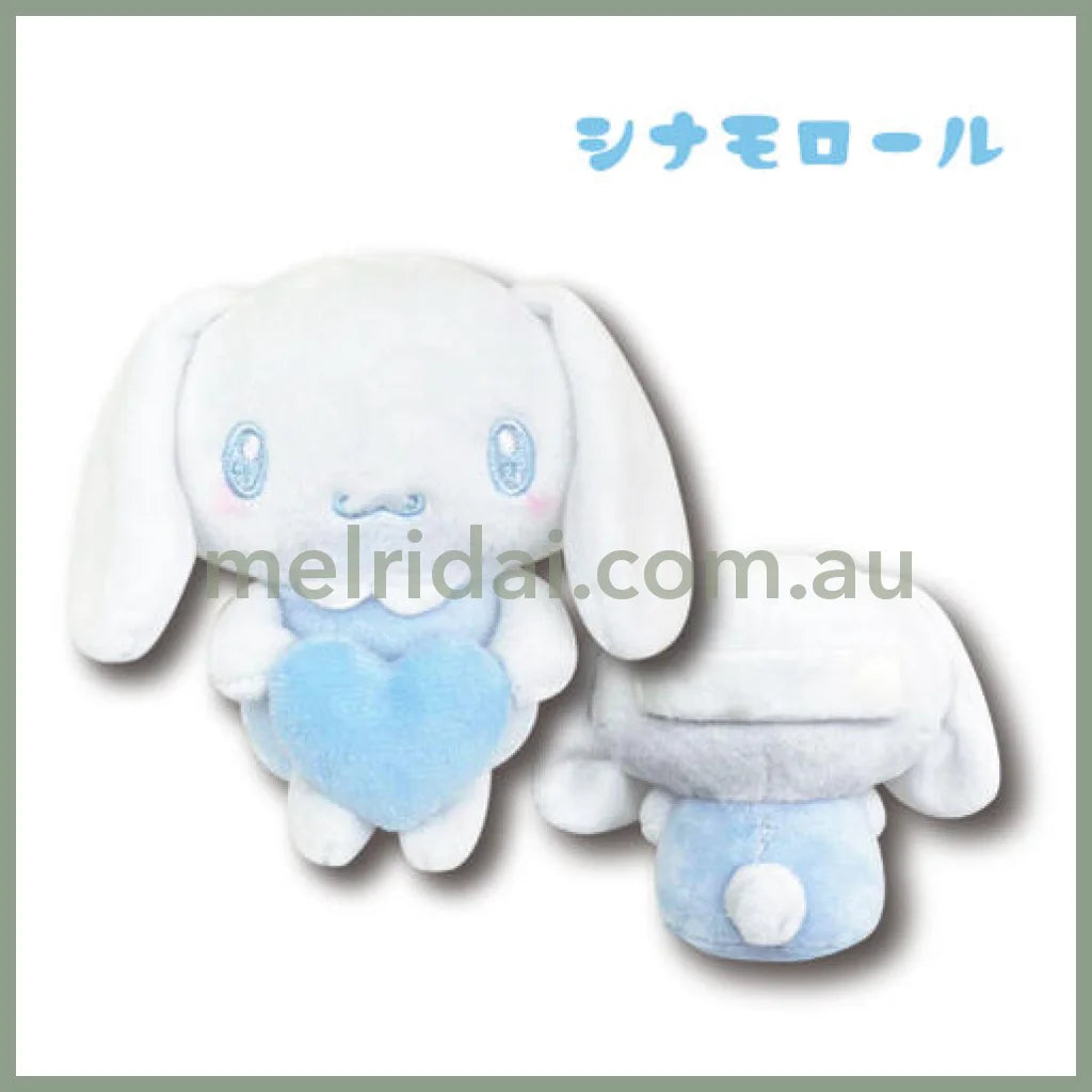 Sanrio | Plush Doll Holder With Heart 9Cm Approx. 日本三丽鸥 毛绒玩偶/背后有扣带 可作包挂装饰/笔架等 玉桂狗Cinnamoroll