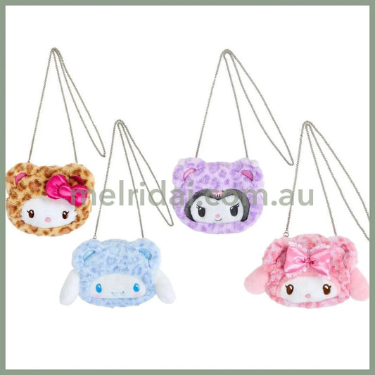 Sanrio | Plush Face-Shaped 2Way Pochette Shoulder Bag 19×6×15Cm (Gal Kuma)