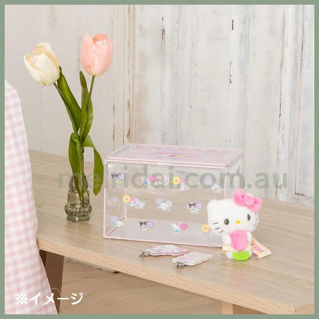 Sanrio | Plush Mascot Holder 10Cm Approx. (Pastel Checkers) 日本三丽鸥 春日抱花 毛绒挂件/包挂/钥匙链/爱心扣（郁金香格子）