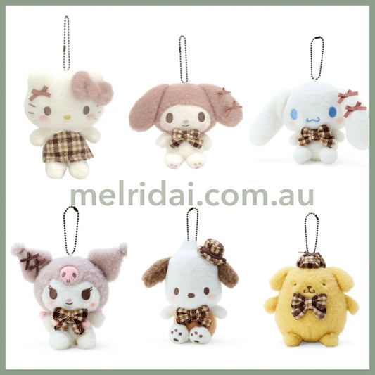 Sanrio | Plush Mascot Holder (Fluffy Mocha Check) Approx.15Cm //