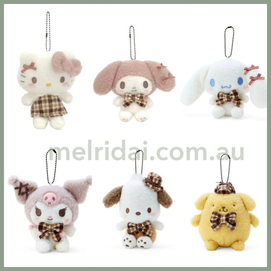 Sanrio | Plush Mascot Holder (Fluffy Mocha Check) Approx.15Cm //