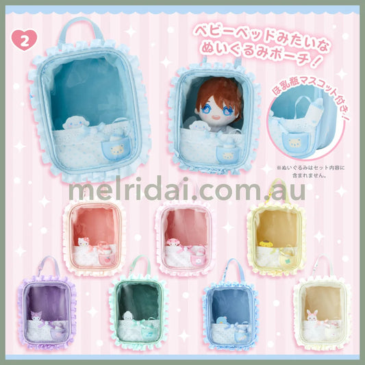 Sanrio | Plush Pouch 14×8.5×18Cm (Enjoy Idol Baby) 日本三丽鸥 透明娃包/收纳包/痛包/玩偶手办展示包/防尘/场景 手提/斜挎