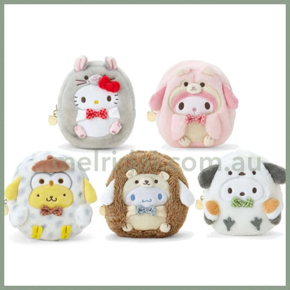 Sanrio | Plush Zipper Pouch 12×6×14Cm (Forest Small Animals)