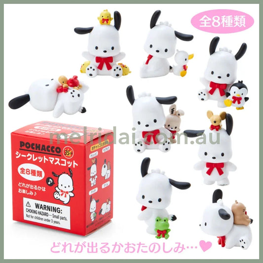 Sanrio | Pochacco Mascot Figure Secret 5×3.5×5.5Cm (35Th Anniversary Red Ribbon) 日本三丽鸥