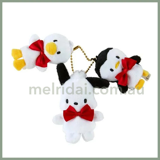 Sanrio | Pochacco Mascot Holder Keychain Set 6 X 9.5 3 Cm (35Th Anniversary Red Ribbon)