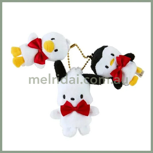 Sanrio | Pochacco Mascot Holder Keychain Set 6 X 9.5 3 Cm (35Th Anniversary Red Ribbon)